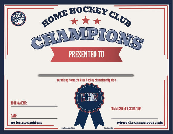 CHAMPIONSHIP CERTIFICATE